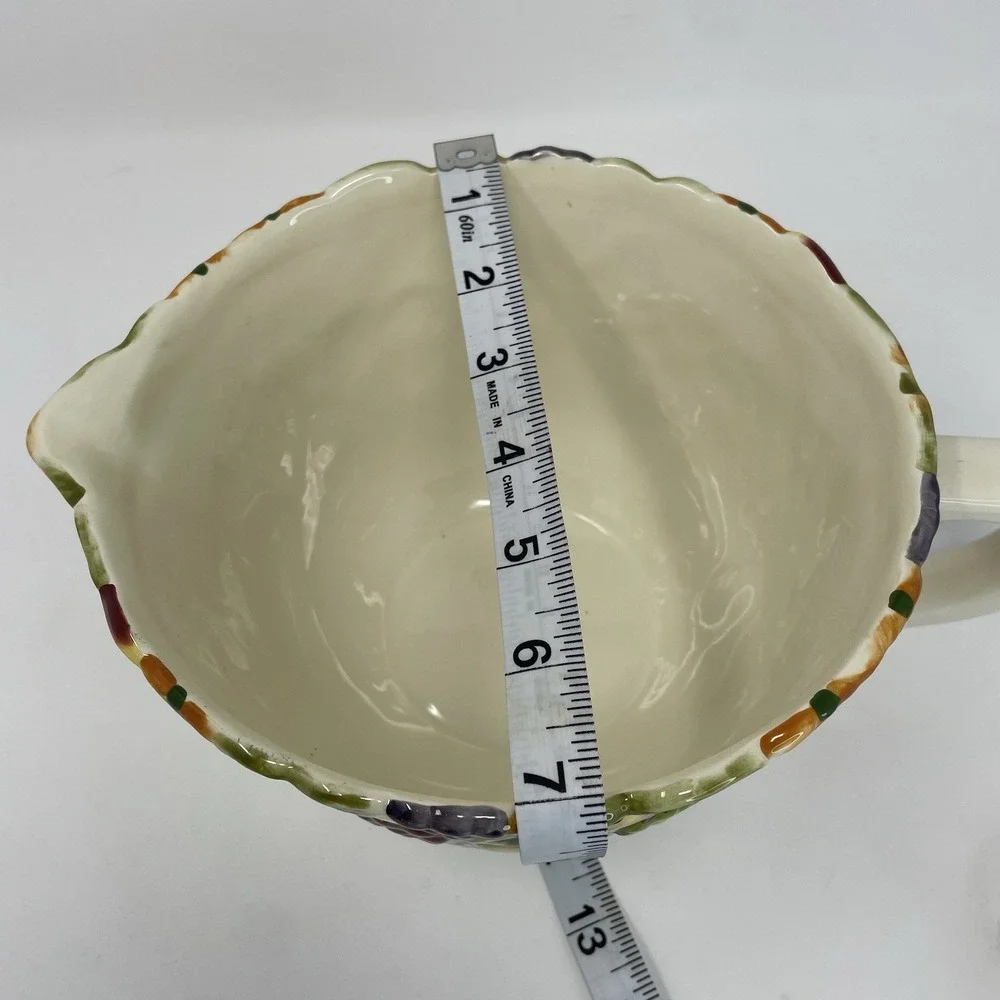 Harry David‎ Embossed Pitcher Serving Bowl 2007 Painted Fall Fruit Thanksgiving